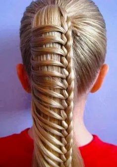 Whoa Ladder Braid, Fishtail Braid, Cool Braids, Beautiful Braids, Crazy Hair Days, Crazy Hair, Great Hair, Hair Dos, Blonde Highlights