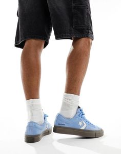 Blue Sneakers Outfit, Converse Star Player 76, Converse Shoes Men, How To Lace Converse, Converse Star Player, Converse Star, Converse Sneakers, Blue Sneakers, Sneakers Outfit