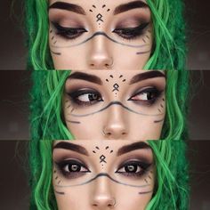 Elven Makeup, Witch Makeup Ideas, Witchy Photoshoot, Witchy Makeup, Cosmic Witch, Punk Makeup, Demon Eyes