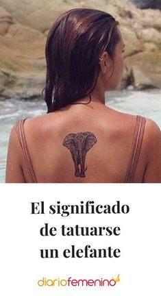 a woman with an elephant tattoo on her back