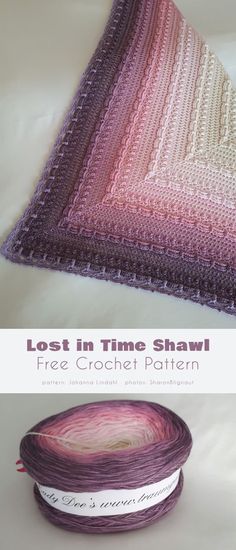 a crochet afghan with the words lost in time shawl