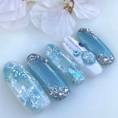 Olaf Nails, Acrilyc Nails, Frozen Nails, Xmas Nail Art, Milky Nails, Wow Nails, Christmas Gel Nails, Pretty Gel Nails, Snowflake Nails