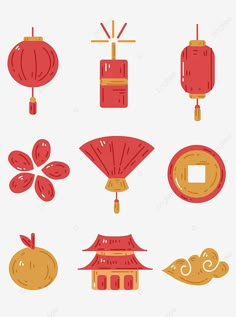 red and yellow chinese lanterns, lantern, lantern, lantern png and psd