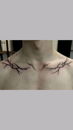 Thorns Tattoo, Collar Bone Tattoo For Men, Collar Tattoo, V Tattoo, Simple Tattoos For Guys, Tattoo Nature, M Tattoos, Fierce Animals, Wrist Tattoos For Guys