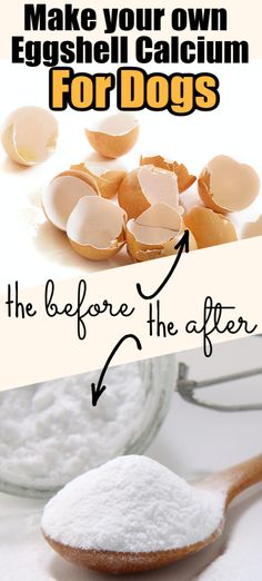 an image of eggshells on a spoon with the words, make your own eggshell