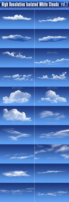 the sky is full of clouds and blue skies with white clouds in each one side