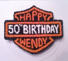 an embroidered badge with the words happy 50th birthday