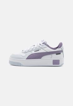 Puma CARINA STREET - Trainers - white/pale plum/silver mist Puma Carina, Silver Mist, Streetwear Shoes, Street Sneakers, Puma Sneakers, Streetwear Women, Sneakers White, Mist, Top Sneakers