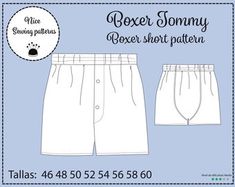 the boxer shorts sewing pattern is shown