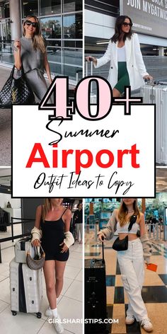 Upgrade your vacation style with 40+ chic airport outfit ideas perfect for summer travels. From shorts to skirts, from casual style to classy vibes, from cute dresses to clean girl aesthetic jeans outfits, we've got you covered! Stay comfy and fashionable on the go! Outfit Ideas To Travel, Comfortable Airport Outfit Summer, Cute Summer Travel Outfits, Cute Airport Outfit Summer, Travel Outfits Summer, Classy Airport Outfit, Airport Style Summer