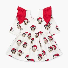 Monica + Andy - Double Ruffle Let's Dance Dress Christmas Mickey, Organic Cotton Dress, Full Circle Skirt, Let's Dance, Full Circle Skirts, Lets Dance, Fabric Gift Bags, Mickey Minnie Mouse, Dance Dress