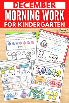 the printable worksheet for december morning work with numbers, letters and shapes