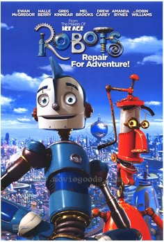 the robot's movie poster is shown in this image