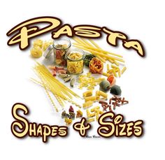 pasta shapes and sizes are arranged in the shape of a heart