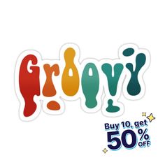 the word grooy is written in multicolored letters on a white background