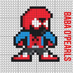 an image of a pixellated spiderman with the words baby on it's chest