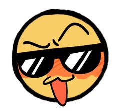 an emoticive smiley face wearing sunglasses and sticking out its tongue to the side