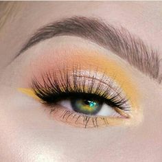 Light Eye Makeup, Pastel Eyeshadow, Yellow Eyeshadow, Summer Makeup Looks, Colorful Eye Makeup, Light Eyes, Bridesmaid Makeup, Light Makeup, Makeup Goals