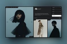 an image of a web page with different images and people in black clothing on it