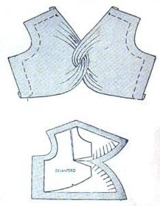 three different types of sewing patterns for vests and pants, one with a bow tie