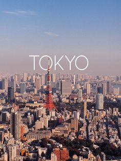 tokyo with the words tokyo in front of it and an image of the eiffel tower