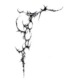 a black and white drawing of a tree branch that has been sprout from the ground