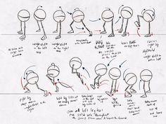 an image of a cartoon character's handwritten instructions for how to draw the human figure