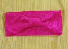 Valentine's Hot Pink Crushed Velvet Cinched by RockABowDesigns Handmade Gift, Band, Trending Outfits