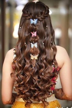 Reception Hairstyles, Butterfly Hairstyle, Open Hairstyles, Trendy Hairstyle, Indian Bridal Hairstyles