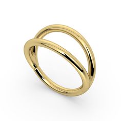 Crafted from solid 14k gold, the Double Split Seam Ring is a striking piece of jewelry that offers a modern twist on a classic design. The minimalist design makes it versatile enough for everyday wear, while the unique split detail adds a touch of sophistication that sets it apart from traditional seam rings. Solid 14k gold | Hypoallergenic | Nickel-free Handcrafted in the USA Great for helix and lobe piercings Note: To open ring and insert into your piercing, place each of your thumbs to the le New Ear Piercing, Gold Gauges, Lobe Piercings, Types Of Piercings, Lobe Piercing, Navel Rings, The Minimalist, Out Of Shape, Open Ring