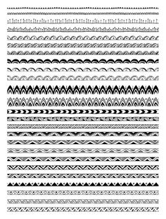 a set of black and white lines that are drawn in different directions, each with an interesting