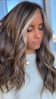 Caramel Latte Hair, Latte Hair, Highlights And Balayage, Hair Color Light, Hair With Highlights, Dark Hair With Highlights, Hair Dark, Caramel Latte, Brown Hair Balayage