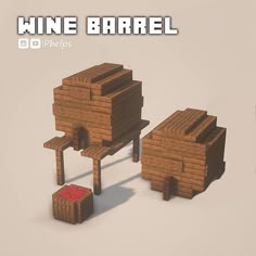 an image of some kind of wooden structure with text over it that says mine barrel