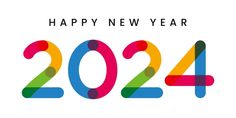 the happy new year with colorful numbers