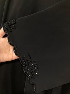 New Style Burqa Design, Abaya Embroidery Design, Embroidered Abaya, Simple Long Dress, Black Abaya