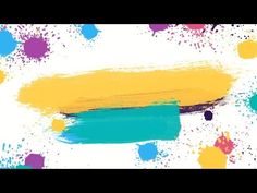 an abstract painting with yellow and blue colors