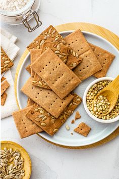 homemade crackers with buckwheat flour and seeds Buckwheat Crackers Recipe, Protein Crackers, Crackers Homemade, How To Make Crackers, Savoury Crackers, Healthy Crackers