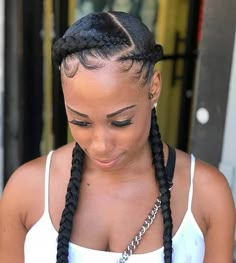 2 Braids Hairstyles, 2 Feed In Braids, Natural Hair Box Braids, Cornrows Natural Hair, Feed In Braids, Two Braid Hairstyles