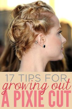 17 Tips For Everyone Growing Out A Pixie Cut ... Perfect timing since my pixie is starting to grow out Growing Out Short Hair Styles, Haircuts With Bangs, Grow Out, Grow Hair, Pixie Hairstyles