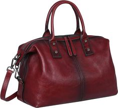 Amazon.com: Iswee Genuine Leather Women's Bag Red Shoulder Bag Hobo Leather Bags Top Handle Satchel Bags Leather Designer Work Tote (Wine) : Clothing, Shoes & Jewelry Large Leather Purse, Designer Shoulder Bag, Satchel Tote Bag, Black Clothing, Black Leather Purse, Satchel Handbag