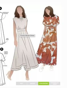 an image of women's dress sewing pattern