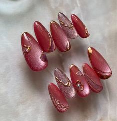 Pink And Red Chrome Nails, Tortishell Nails Design, Pink Cat Eye Nails, Cateye Nails, Minimal Nails Art, Minimal Nails, Nail Inspiration, Swag Nails, Stylish Nails