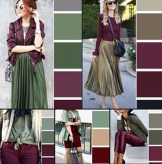 Autumn Color Palette Fashion, Burgundy Outfit, Color Combos Outfit, Statement Accessories, Trendy Fall Outfits, Layering Outfits, Chunky Boots