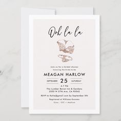 an elegant bridal shower party card