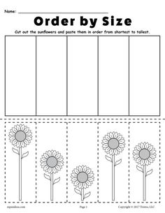 a printable worksheet for children to practice order by size