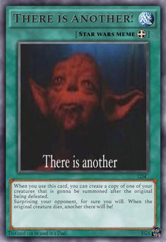 there is another star wars meme card with an image of yoda on it