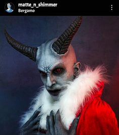 Prison Makeup, Krampus Makeup, Krampus Cosplay, Horror Couples, Demon Makeup, Devil Angel, Scary Christmas, Christmas Horror, Creepy Tattoos