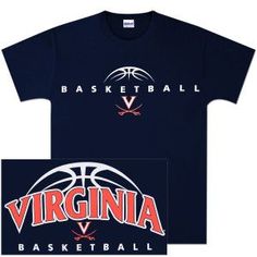 a t - shirt with the word virginia on it and a basketball logo in front