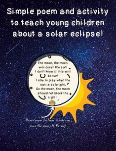 a poem written in the sky with an image of a sun and stars on it