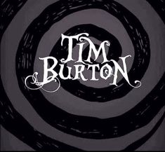 the logo for tim burton's album, it is black and white with swirls